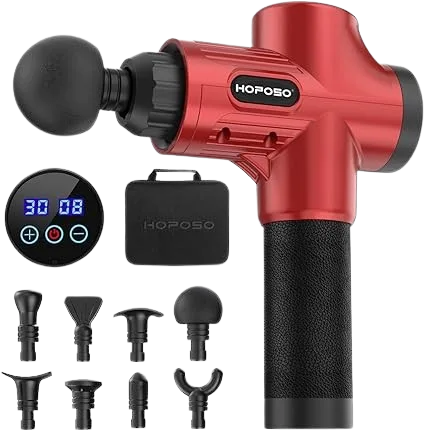 Pistola de Masaje Muscular Electrica Hoposo roja